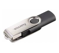 Hama | Pendrive USB 2.0 de 64 GB, Memoria USB-A de 15 MB/s, Negro y Plata | Para Almacenamiento Diario, Diseño Giratorio Sin Tapa, Ideal para Documentos y Fotos