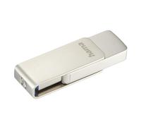 Hama | Pendrive USB 3.2 de 512 GB | Memoria USB-A de Alta Velocidad 100 MB/s | Almacenamiento Masivo con Diseño Giratorio de Metal | Ideal para Fotos, Videos y PC | Color Plata