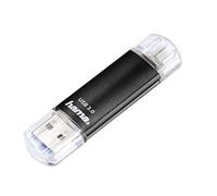 Hama Laeta Twin - Memoria USB 2.0 de 64 GB (Micro USB, OTG, 45 MB/s), Color Negro