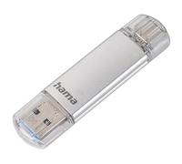 Hama | Pendrive USB-C de 128 GB | Memoria USB 3.1 Gen 1 de 40 MB/s | Conector Tipo C para PC, Móvil y Tablet | Almacenamiento Masivo en Diseño de Metal | Color Plata