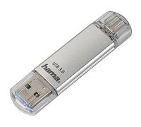 Hama | Pendrive USB-C de 32 GB | Memoria USB 3.1 Gen 1 de 40 MB/s | Conector Tipo C para PC, Móvil y Tablet | Almacenamiento Compacto en Diseño de Metal | Color Plata