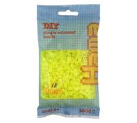 Hama- Perlas de Plástico, Color amarillo neón, 2.5 Mm (10.207-34)