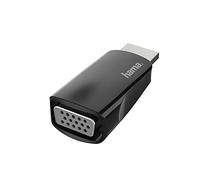Hama Adaptador HDMI a VGA Full HD 1080p HDMI Macho VGA Hembra Adaptador para conectar PC portátil computadora con HDMI a Monitor TV o proyector con convertidor de Puerto VGA