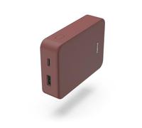 Hama|Batería Externa para móvil (Power Bank de 10.000 mAh, batería portátil Universal con 2 entradas USB-C y USB-A,indicador LED batería, Safe Charging) Rojo