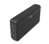 Hama | Power Bank 20000 mAh Carga rápida 2 USB-A | Batería externa de 20000 mAh con 2 puertos USB-A, indicador LED y carga segura para varios dispositivos, color antracita.