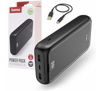 Hama Performance 24 - Batería Externa [Power Bank 24000mAh] [Batería portátil USB C Fast Charge] Compatible con iPhone Samsung y Mucho más, Color Gris Antracita