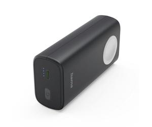 Hama | Powerbank Apple Watch 10000 mAh USB-C Carga rápida Negro | Carga el Apple Watch por inducción y otro dispositivo por USB-C al mismo tiempo. Serie color Negro.