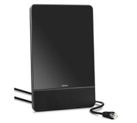 HAMA | Antena Interior Pro (para Dab+, Dab, DVB-T2, FM Activa, Ganancia automática, recepción de Radio analógica (FM), Ganancia de señal Ajustable, Posicionamiento versátil) Color Negro