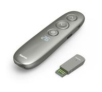 Hama | Puntero Láser Inalámbrico (Puntero Digital, Avanzar o Retroceder Diapositivas, Carga Rápida, Batería Recargable de Larga Duración) Color Gris