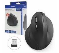 Hama | Ratón Ergonómico Inalámbrico (Ratón Vertical Inalámbrico para Zurdos, Ergonómico, hasta 1800 dpi, para Evitar Dolores de Muñeca) Color Negro