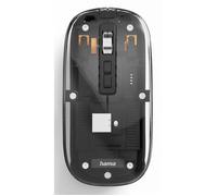 Hama Ratón multidispositivo WM-600, inalámbrico, radio/BT, plano, 6 botones, transparente