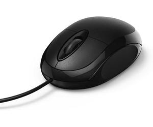 Hama Ratón Óptico con conexión USB, para Zurdos y Diestros, Cable de 1.30 m, Ratón MC-100 con Cable Negro, Color Negro (Paquete de 5)