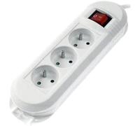 Hama - Regleta con interruptor (bloque de 3 tomas 16 A, alargador 1,5 m, toma múltiple ideal ahorro de energía, enchufes 45 °, hebilla de suspensión de pared, 3680 W, cable H05VV-F3G1.5), color blanco