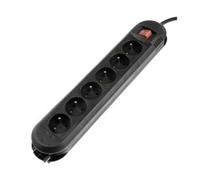 Hama - Regleta con Interruptor (Bloque de 6 Tomas 16 A, alargador de 3 m, Toma múltiple Ideal de Ahorro de energía, enchufes 45°, Hebilla de suspensión de Pared, 3680 W, Cable H05VV-F3G1.5), Color