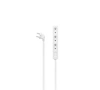 HAMA | Regleta de 3 Enchufes, 2,5 m (regleta de 3 enchufes, 3, Tres Ranuras, múltiple, Estrecha, para Enchufe Europeo, con protección táctil, 45°, Adaptador de Enchufe), Color Blanco