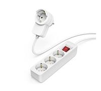 Hama | Regleta de 3 enchufes con Interruptor y Toma Adicional en el Enchufe, 1,4 m, Color Blanco