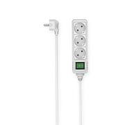 Hama - Regleta de 3 Posiciones Schuko, Enchufe Schuko, Cable de 1,4 Metros, Color Blanco, con Interruptor