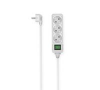 Hama - Regleta de 3 Posiciones Schuko, Enchufe Schuko, Cable de 3 Metros, Blanco, con Interruptor de Encendido/Apagado