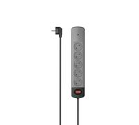 HAMA | Regleta de 5 Tomas con Interruptor (Protección contra Sobretensiones, Montaje en Pared, Cable de 1,5m) Color Gris