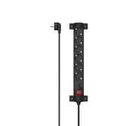 Hama | Regleta de 6 Enchufes con Protección contra Sobretensión | Base Múltiple 360° con Interruptor | Cable de 1,4 m | Color Negro