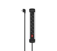 Hama | Regleta de 6 Enchufes de Aluminio con Cable de 3m, Interruptor de Encendido/Apagado, Base Múltiple de Metal para Montaje en Pared, Seguridad Infantil, 3680W