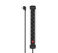 Hama Regleta 8 enchufes aluminio con interruptor, montable, cable 1,5 m, oficina/taller/hogar