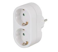 Hama | Regleta de Enchufes 2 Tomas con Cable 1.5 Metros (Alargador Eléctrico Múltiple, Ladrón de Corriente para 2 Dispositivos Máx. 3680W) | Blanco