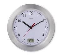 Hama Reloj de baño (Reloj de baño con Ventosa, Reloj con termómetro, Reloj de Pared sin Ruido de tictac, analógico, Reloj de Cuarzo, Pantalla analógica, Pantalla Digital de Temperatura, sin taladrar,
