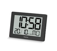 Hama Reloj de Pared Digital (visualización de la Hora, Calendario, día de la Semana, 7 Idiomas, Pantalla en Horas y Minutos, con Soporte Plegable para Usar como Reloj de Mesa, Pilas Incluidas) Color