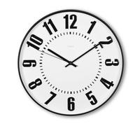 Hama - Reloj de pared Formentera, diámetro 35 cm, sin tic-tac, color negro y blanco