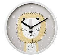 Hama Reloj de Pared Infantil Lucky Lion sin tictac (Reloj Redondo Infantil con diseño de león, Funciona con Pilas, Reloj de Cuarzo con segundero, Ideal como Reloj de Aprendizaje, diámetro de 25 cm),
