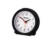 Hama | Reloj Despertador Classic Negro (Relojes de Mesa, Silencioso, Agujas Fluorescentes) Color Negro