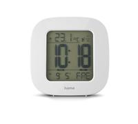 Hama | Reloj Despertador (Reloj Despertador Digital, Pantalla LCD Digital, Luz Azul, Pilas AAA, 78 mm) Color Blanco