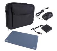 Hama Set Bolsa Portátil + Ratón + USB Hub Pad Paño 15" 15,4" 15,6" Pulgadas