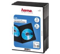 Hama Slim Box - Carcasa doble para DVD (10 unidades), negro