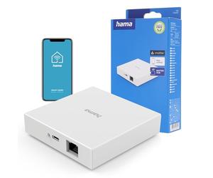 Hama "Smart Hub" puerta de enlace WiFi conectada (Matter, Zigbee, Thread, compatible con control de voz Alexa, Google Assitant y Apple Siri), blanco