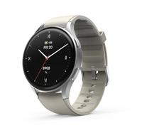 HAMA | Smartwatch 8900 (Reloj Inteligente, con GPS, Pantalla Tactil Amoled, Reloj Deportivo, Permite Hacer Llamadas en Manos Libres) Color Plata y Beige.