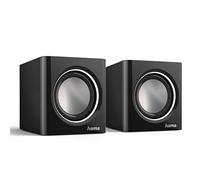 Hama Sonic Mobil 185 - Altavoces para portátil, Color Negro y Plateado