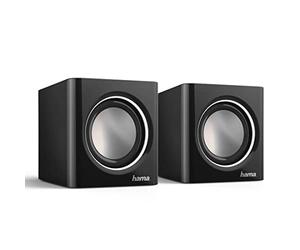 Hama Sonic Mobil 185 - Altavoces para portátil, Color Negro y Plateado