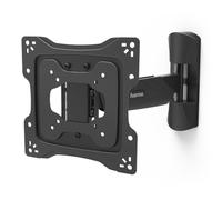 Hama | Soporte de Pared para TV de 19" a 48" (Soporte fullmotion, con 1 Brazo, Giratorio 180°, inclinable +5/-15°, Carga máxima de 20 kg, Pantallas de hasta 122cm) Negro