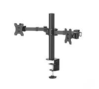 Hama | Soporte para 2 Monitores de 13" a 35" (VESA 75x75-100x100, Inclinación +35°/-35°, Giro 180°, hasta 15kg, Ajustable en Altura), Color Negro