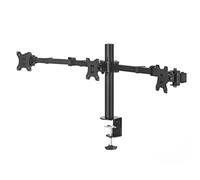 Hama Soporte para 3 monitores 13–27'' VESA 75/100 Inclinable ±25° Giro 180° hasta 7 kg Negro