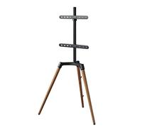 Hama Soporte para TV en diseño de caballete (soporte estable para televisión de 32 a 65 pulgadas, altura ajustable como trípode, trípode compacto para TV, soporte de suelo compatible con VESA), madera