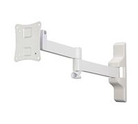 Hama | Soporte para TV (Soporte estándar VESA 100 x 100, 2 Brazos y 3 articulaciones, Soporte para TV de 10" a 26", con Organizador de Cables, Carga Máx. 25 Kg, Inclinación 5,15°, Giro 180º) Blanco