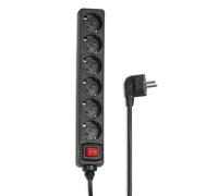 Hama Regleta 6 Tomas Schuko con Interruptor Negra
