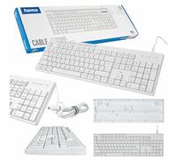 Hama Teclado con cable CK-200 blanco (Qwerty polaco, USB, silencioso, numérico, ergonómico, ajustable)