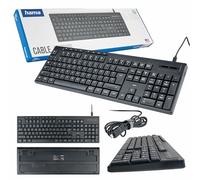 Hama Teclado inalámbrico WK-200 negro (chip Qwerty polaco, receptor USB, silencioso, ergonómico, numérico, baterías)