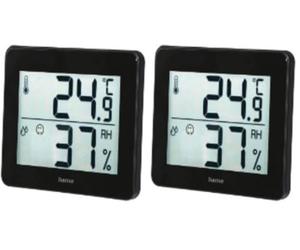 Hama Termómetro e Higrómetro Digital, Control Humedad y Temperatura de Interiores, Blanco (Paquete de 2)