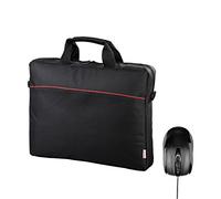 Hama Tortuga - Set de maletín para portátil de 15.6" y ratón, Color Negro