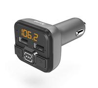HAMA | Transmisor FM con Función Bluetooth (Transmisor FM, para Reproducir Música vía Bluetooth, con Ranura SD y USB, Conexión a Través del Encendedor del Coche) Color Negro